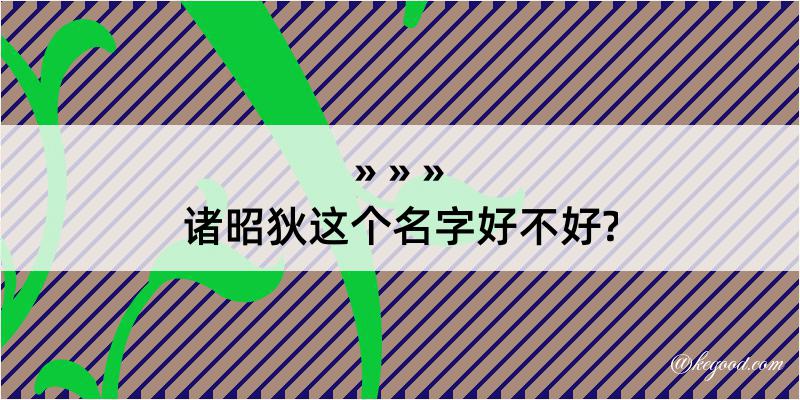 诸昭狄这个名字好不好?