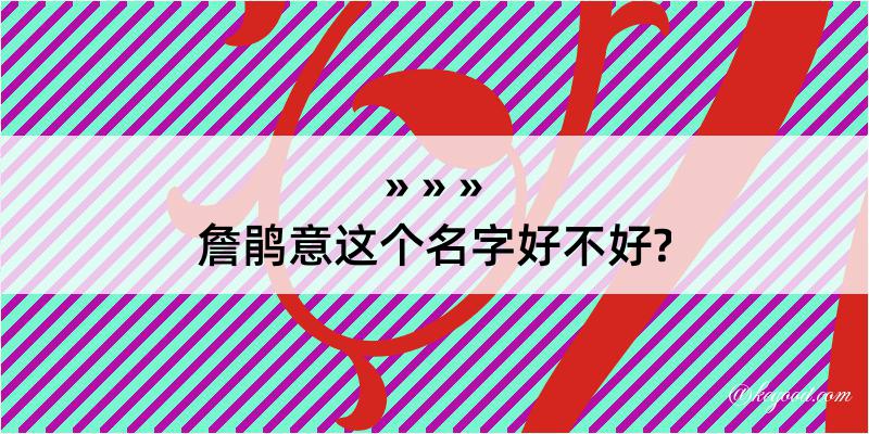 詹鹃意这个名字好不好?