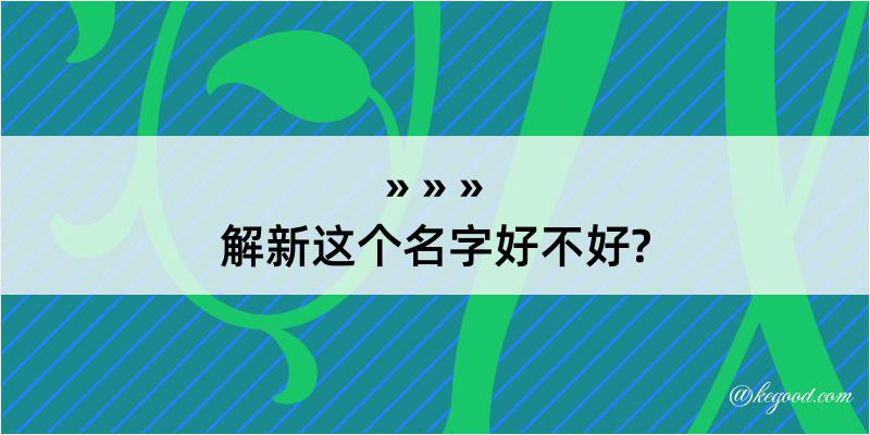 解新这个名字好不好?