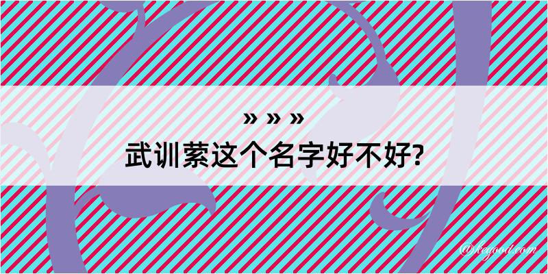 武训萦这个名字好不好?