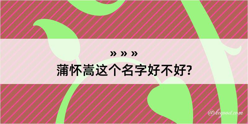 蒲怀嵩这个名字好不好?