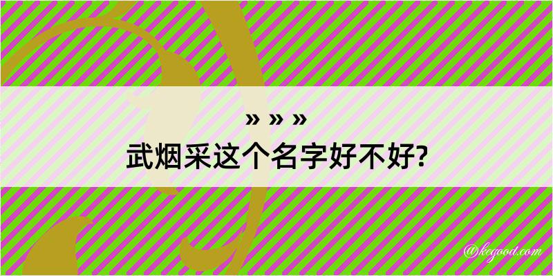 武烟采这个名字好不好?