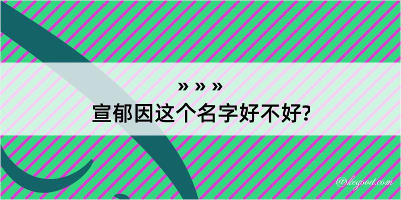 宣郁因这个名字好不好?