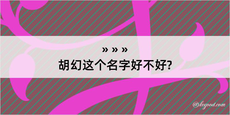 胡幻这个名字好不好?