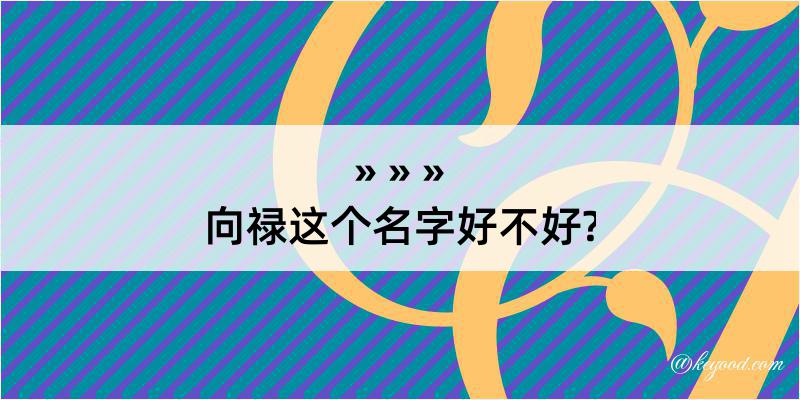 向禄这个名字好不好?