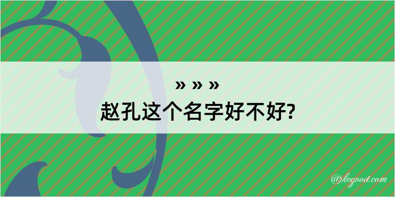 赵孔这个名字好不好?