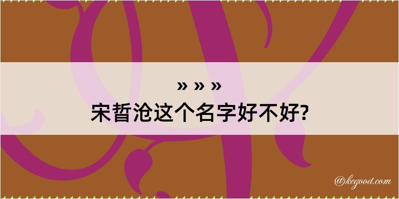 宋晢沧这个名字好不好?