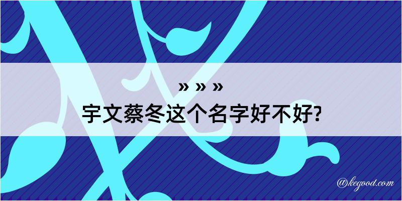 宇文蔡冬这个名字好不好?