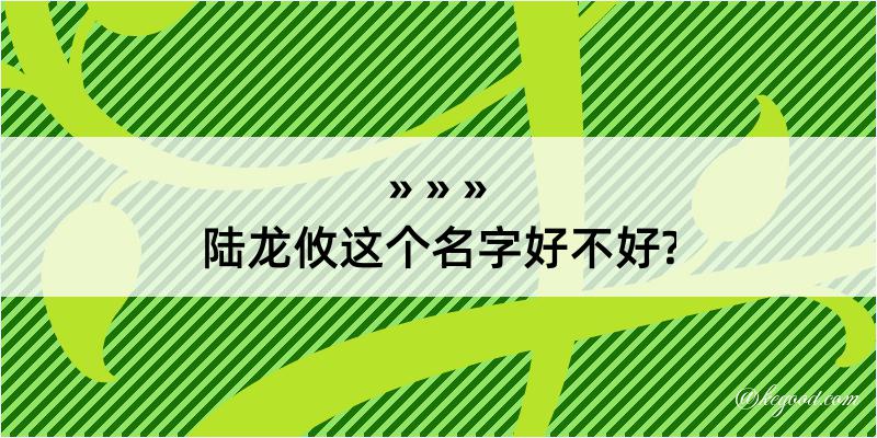 陆龙攸这个名字好不好?