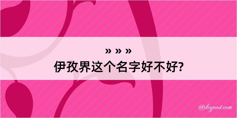 伊孜界这个名字好不好?