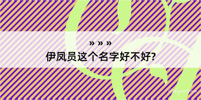 伊凤员这个名字好不好?