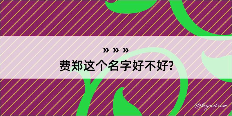 费郑这个名字好不好?