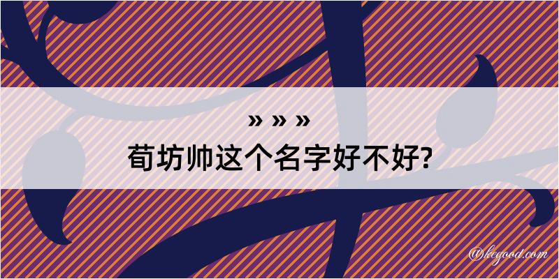 荀坊帅这个名字好不好?