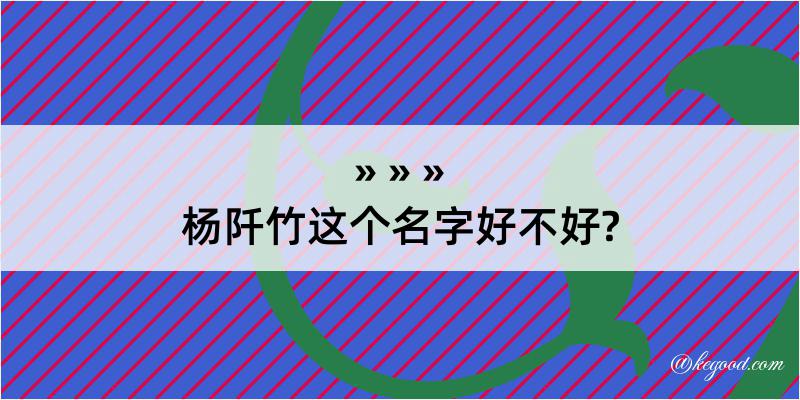 杨阡竹这个名字好不好?