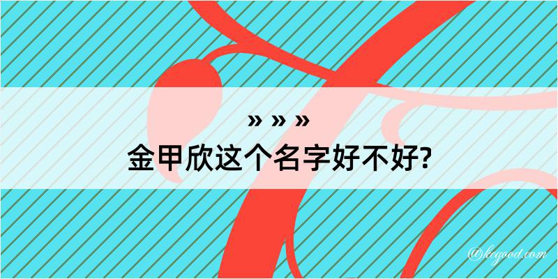 金甲欣这个名字好不好?