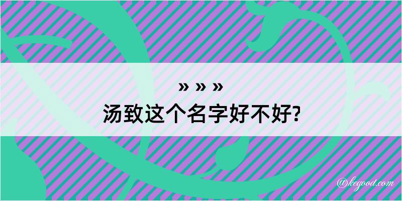 汤致这个名字好不好?