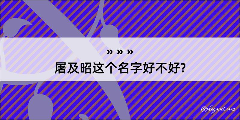 屠及昭这个名字好不好?