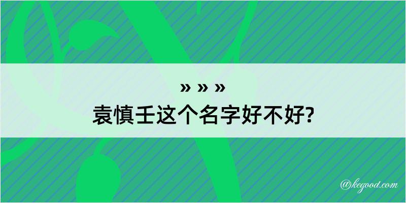 袁慎壬这个名字好不好?