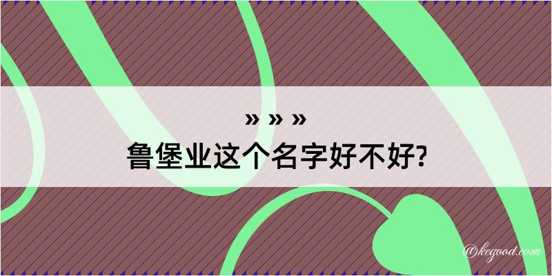 鲁堡业这个名字好不好?