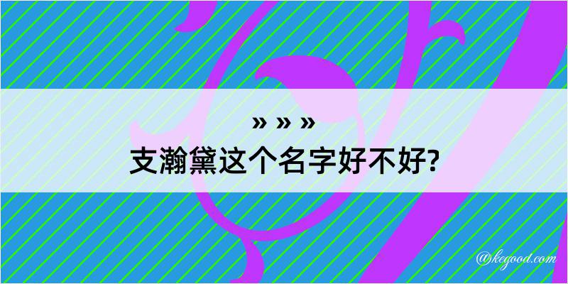 支瀚黛这个名字好不好?