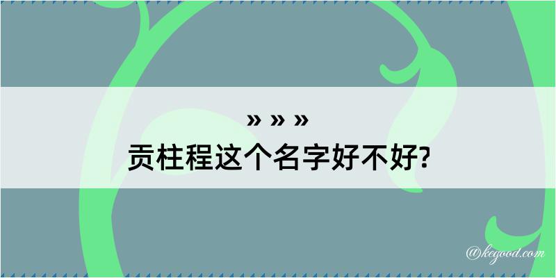 贡柱程这个名字好不好?