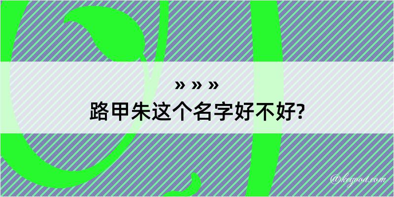 路甲朱这个名字好不好?