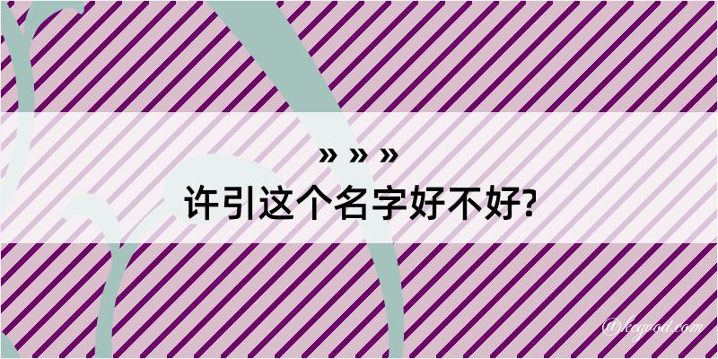 许引这个名字好不好?