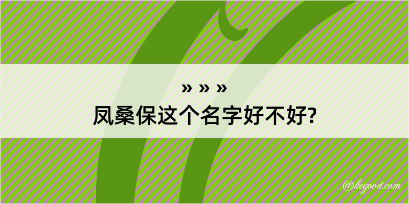 凤桑保这个名字好不好?