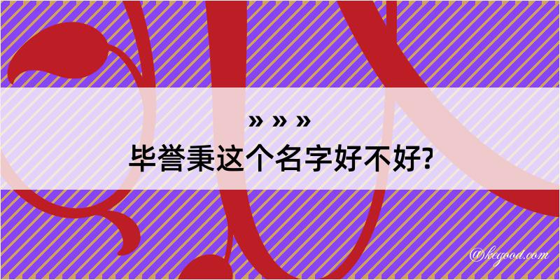 毕誉秉这个名字好不好?