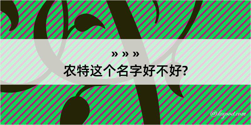 农特这个名字好不好?