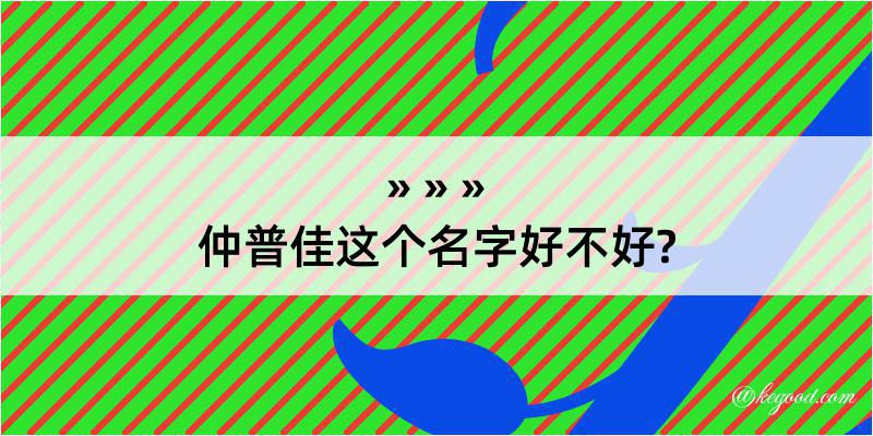 仲普佳这个名字好不好?