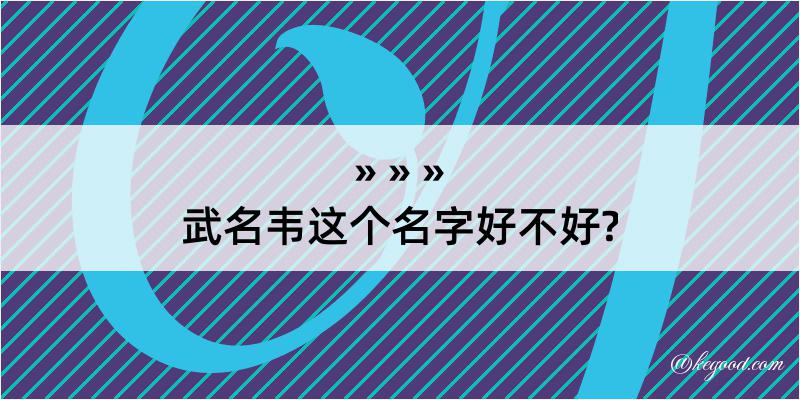 武名韦这个名字好不好?