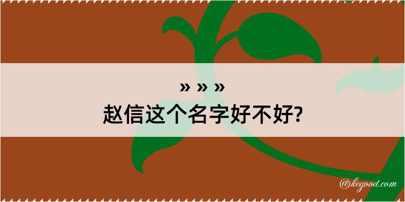 赵信这个名字好不好?