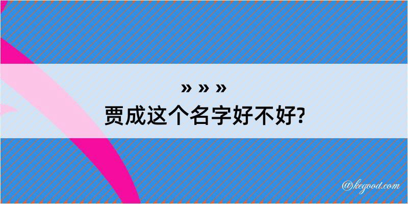 贾成这个名字好不好?