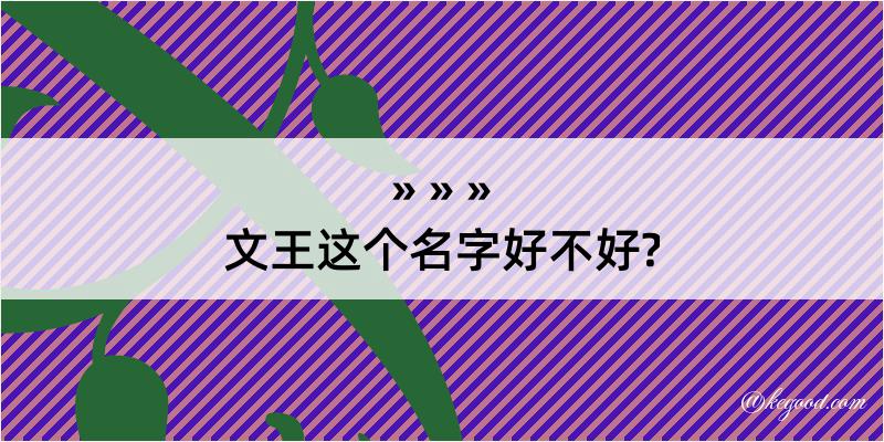 文王这个名字好不好?