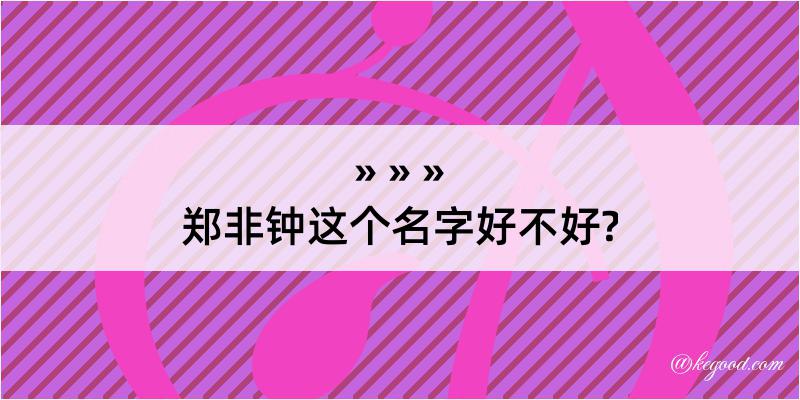 郑非钟这个名字好不好?