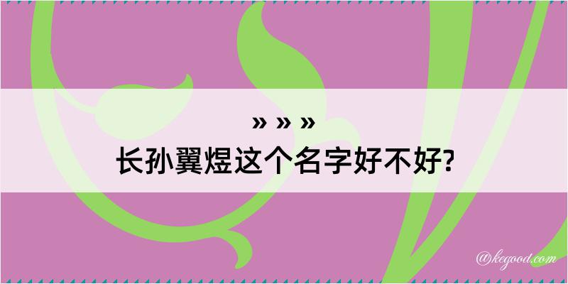 长孙翼煜这个名字好不好?