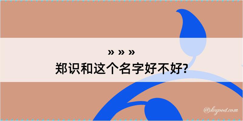 郑识和这个名字好不好?