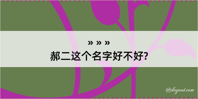 郝二这个名字好不好?