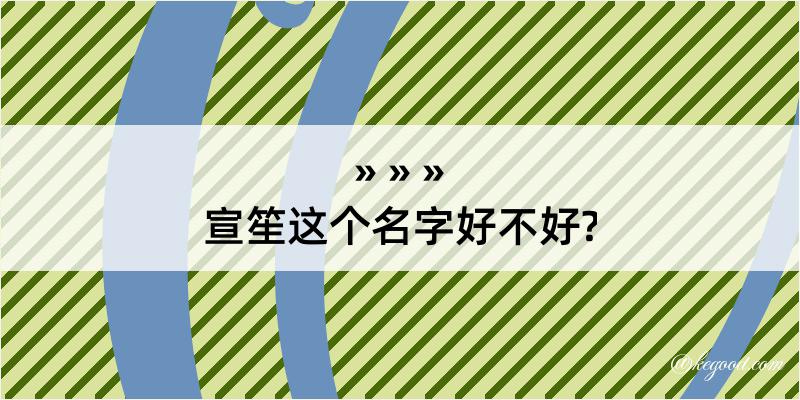 宣笙这个名字好不好?