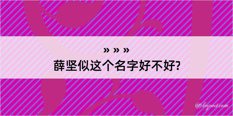 薛坚似这个名字好不好?