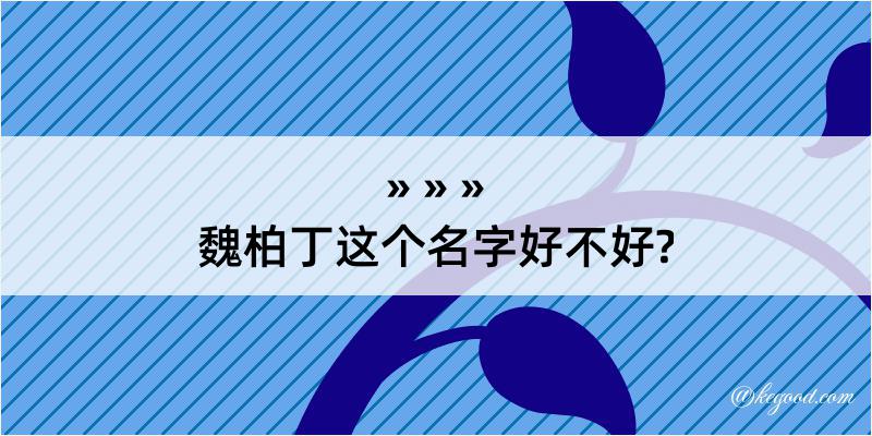 魏柏丁这个名字好不好?