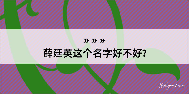 薛廷英这个名字好不好?