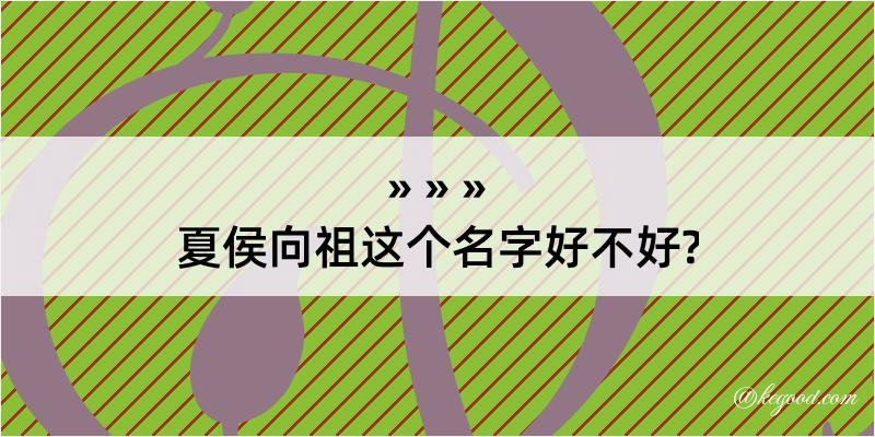 夏侯向祖这个名字好不好?