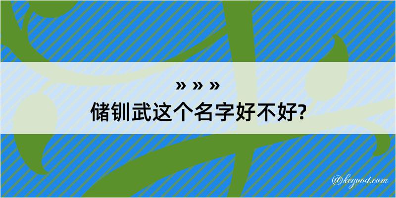 储钏武这个名字好不好?