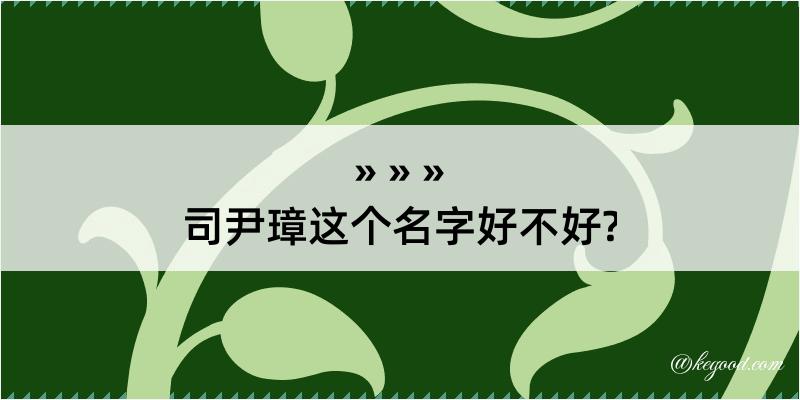 司尹璋这个名字好不好?