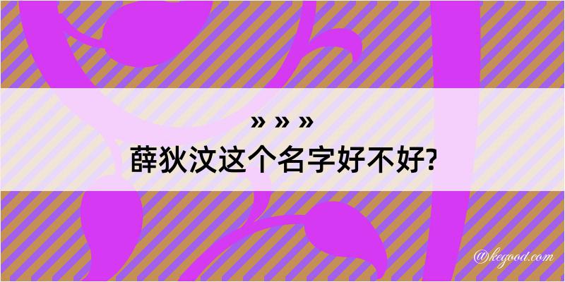 薛狄汶这个名字好不好?