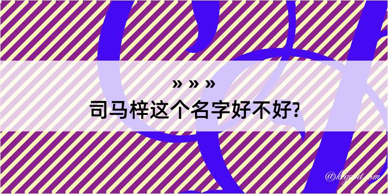 司马梓这个名字好不好?