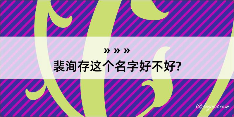 裴洵存这个名字好不好?