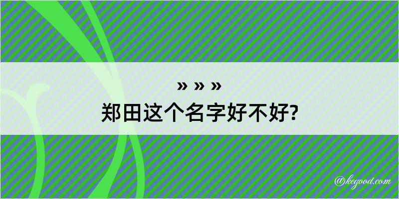 郑田这个名字好不好?